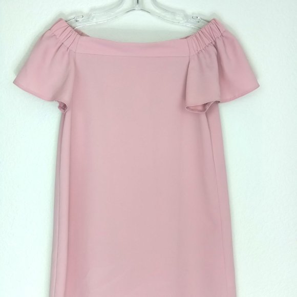 Topshop Dusty Pink Off Shoulder Flutter Summer Dress 2 - Picture 5 of 15